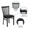 HERCULES Series Black School House Back Metal Restaurant Chair - Black Vinyl Seat XU-DG6Q4BSCH-BLKV-GG