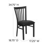 HERCULES Series Black School House Back Metal Restaurant Chair - Black Vinyl Seat XU-DG6Q4BSCH-BLKV-GG