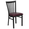 HERCULES Series Black School House Back Metal Restaurant Chair - Burgundy Vinyl Seat XU-DG6Q4BSCH-BURV-GG