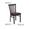 HERCULES Series Black School House Back Metal Restaurant Chair - Burgundy Vinyl Seat XU-DG6Q4BSCH-BURV-GG