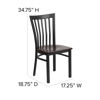 HERCULES Series Black School House Back Metal Restaurant Chair - Walnut Wood Seat XU-DG6Q4BSCH-WALW-GG