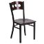 HERCULES Series Black 3 Circle Back Metal Restaurant Chair - Walnut Wood Back & Seat XU-DG-6Y2B-WAL-MTL-GG