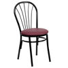 HERCULES Series Fan Back Metal Chair - Burgundy Vinyl Seat XU-698B-BGV-GG