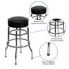 Double Ring Chrome Barstool with Black Seat XU-D-100-GG