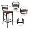 HERCULES Series Black Ladder Back Metal Restaurant Barstool - Burgundy Vinyl Seat XU-DG697BLAD-BAR-BURV-GG