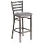 HERCULES Series Clear Coated Ladder Back Metal Restaurant Barstool - Custom Upholstered Seat XU-DG697BLAD-CLR-BAR-UNP-GG