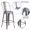 30'' High Clear Coated Indoor Barstool with Back XU-DG-TP001B-30-GG