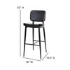 Kenzie Commercial Grade Mid-Back Barstools - Black LeatherSoft Upholstery - Black Iron Frame with Integrated Footrest - Set of 2 AY-S01-BK-GG
