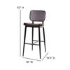 Kenzie Commercial Grade Mid-Back Barstools - Brown LeatherSoft Upholstery - Black Iron Frame with Integrated Footrest - Set of 2 AY-S01-BR-GG