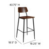 Industrial Barstool with Gunmetal Steel Frame and Rustic Wood Seat XU-DG-60725B-GG