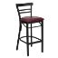 HERCULES Series Black Two-Slat Ladder Back Metal Restaurant Barstool - Burgundy Vinyl Seat XU-DG6R9BLAD-BAR-BURV-GG