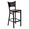 HERCULES Series Black Coffee Back Metal Restaurant Barstool - Cherry Wood Seat XU-DG-60114-COF-BAR-CHYW-GG