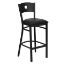 HERCULES Series Black Circle Back Metal Restaurant Barstool - Black Vinyl Seat XU-DG-60120-CIR-BAR-BLKV-GG