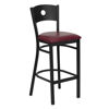 HERCULES Series Black Circle Back Metal Restaurant Barstool - Burgundy Vinyl Seat XU-DG-60120-CIR-BAR-BURV-GG