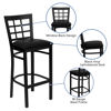 HERCULES Series Black Window Back Metal Restaurant Barstool - Black Vinyl Seat XU-DG6R7BWIN-BAR-BLKV-GG