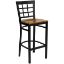 HERCULES Series Black Window Back Metal Restaurant Barstool - Cherry Wood Seat XU-DG6R7BWIN-BAR-CHYW-GG