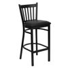 HERCULES Series Black Vertical Back Metal Restaurant Barstool - Black Vinyl Seat XU-DG-6R6B-VRT-BAR-BLKV-GG