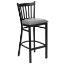 HERCULES Series Black Vertical Back Metal Restaurant Barstool - Custom Upholstered Seat XU-DG-6R6B-VRT-BAR-UNP-GG