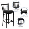 HERCULES Series Black School House Back Metal Restaurant Barstool - Black Vinyl Seat XU-DG6R8BSCH-BAR-BLKV-GG