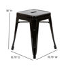 18" Table Height Stool, Stackable Backless Metal Indoor Dining Stool, Commercial Grade Restaurant Stool in Black - Set of 4 ET-BT3503-18-BLK-GG