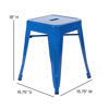 18" Table Height Stool, Stackable Backless Metal Indoor Dining Stool, Commercial Grade Restaurant Stool in Royal Blue - Set of 4 ET-BT3503-18-BL-GG