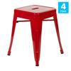 18" Table Height Stool, Stackable Backless Metal Indoor Dining Stool, Commercial Grade Restaurant Stool in Red - Set of 4 ET-BT3503-18-RED-GG