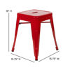 18" Table Height Stool, Stackable Backless Metal Indoor Dining Stool, Commercial Grade Restaurant Stool in Red - Set of 4 ET-BT3503-18-RED-GG