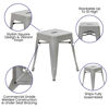 18" Table Height Stool, Stackable Backless Metal Indoor Dining Stool, Commercial Grade Restaurant Stool in Silver - Set of 4 ET-BT3503-18-SIL-GG