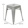 18" Table Height Stool, Stackable Backless Metal Indoor Dining Stool, Commercial Grade Restaurant Stool in Silver - Set of 4 ET-BT3503-18-SIL-GG