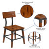 2 Pack Rustic Antique Walnut Industrial Wood Dining Chair 2-XU-DG-W0236-GG