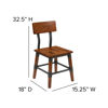 2 Pack Rustic Antique Walnut Industrial Wood Dining Chair 2-XU-DG-W0236-GG