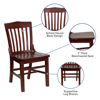 HERCULES Series School House Back Mahogany Wood Restaurant Chair XU-DG-W0006-MAH-GG