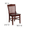 HERCULES Series School House Back Mahogany Wood Restaurant Chair XU-DG-W0006-MAH-GG