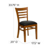 HERCULES Series Ladder Back Cherry Wood Restaurant Chair - Black Vinyl Seat XU-DGW0005LAD-CHY-BLKV-GG