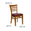 HERCULES Series Ladder Back Cherry Wood Restaurant Chair - Burgundy Vinyl Seat XU-DGW0005LAD-CHY-BURV-GG