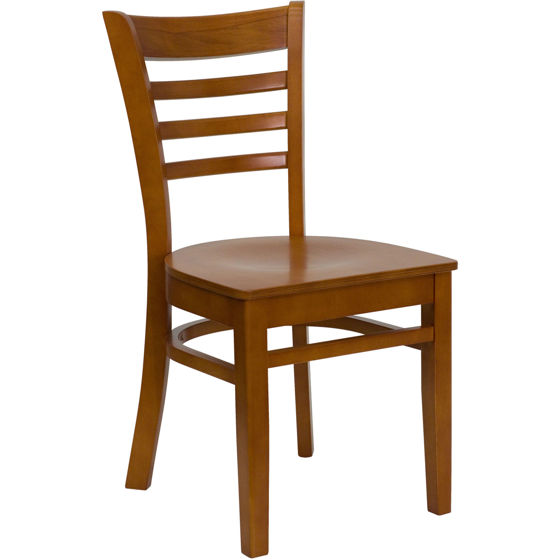 HERCULES Series Ladder Back Cherry Wood Restaurant Chair XU-DGW0005LAD-CHY-GG