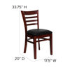 HERCULES Series Ladder Back Mahogany Wood Restaurant Chair - Black Vinyl Seat XU-DGW0005LAD-MAH-BLKV-GG