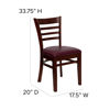 HERCULES Series Ladder Back Mahogany Wood Restaurant Chair - Burgundy Vinyl Seat XU-DGW0005LAD-MAH-BURV-GG