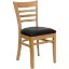 HERCULES Series Ladder Back Natural Wood Restaurant Chair - Black Vinyl Seat XU-DGW0005LAD-NAT-BLKV-GG