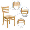HERCULES Series Ladder Back Natural Wood Restaurant Chair XU-DGW0005LAD-NAT-GG