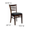 HERCULES Series Ladder Back Walnut Wood Restaurant Chair - Black Vinyl Seat XU-DGW0005LAD-WAL-BLKV-GG