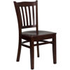 HERCULES Series Vertical Slat Back Mahogany Wood Restaurant Chair XU-DGW0008VRT-MAH-GG