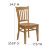 HERCULES Series Vertical Slat Back Natural Wood Restaurant Chair XU-DGW0008VRT-NAT-GG