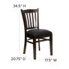 HERCULES Series Vertical Slat Back Walnut Wood Restaurant Chair - Black Vinyl Seat XU-DGW0008VRT-WAL-BLKV-GG