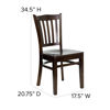 HERCULES Series Vertical Slat Back Walnut Wood Restaurant Chair XU-DGW0008VRT-WAL-GG