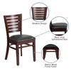 Darby Series Slat Back Walnut Wood Restaurant Chair - Black Vinyl Seat XU-DG-W0108-WAL-BLKV-GG