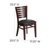 Darby Series Slat Back Walnut Wood Restaurant Chair - Black Vinyl Seat XU-DG-W0108-WAL-BLKV-GG