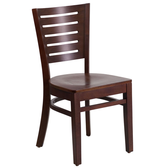 Darby Series Slat Back Walnut Wood Restaurant Chair XU-DG-W0108-WAL-WAL-GG