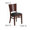 Lacey Series Solid Back Walnut Wood Restaurant Chair - Black Vinyl Seat XU-DG-W0094B-WAL-BLKV-GG