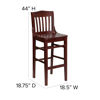 HERCULES Series School House Back Mahogany Wood Restaurant Barstool XU-DG-W0006BAR-MAH-GG